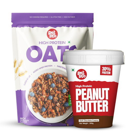 Oats 1kg + Dark Chocolate Creamy Peanut Butter 500g Combo