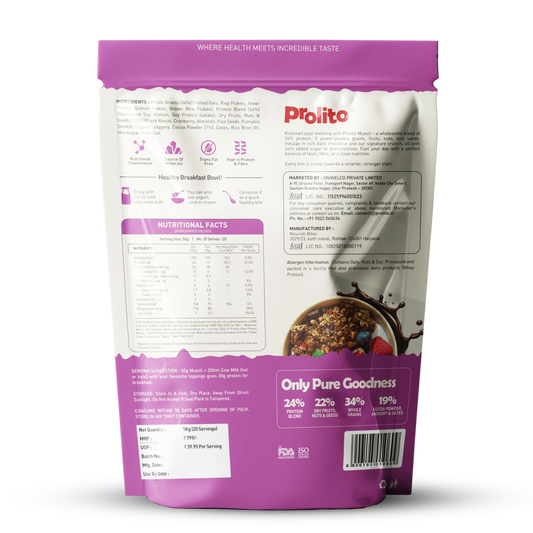 High Protein Dark Chocolate Muesli