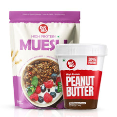 Muesli 1kg + Dark Chocolate Creamy Peanut Butter 500g Combo