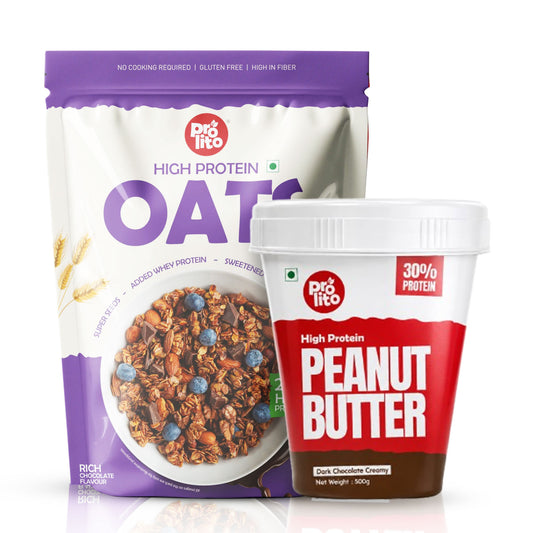 Oats 1kg + Dark Chocolate Creamy Peanut Butter 500g Combo